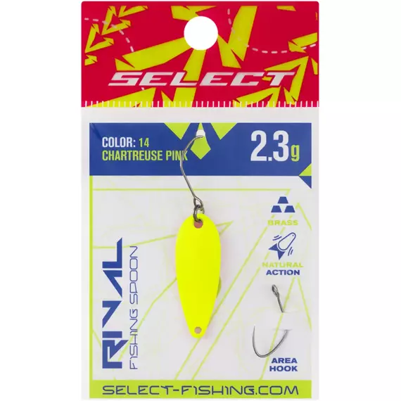 Блешня Select Rival 2.3g 30mm #14 Chartreuse Pink, Вага блешні: 2.3, Колір блешні: #14 Chartreuse Pink, фото , изображение 2